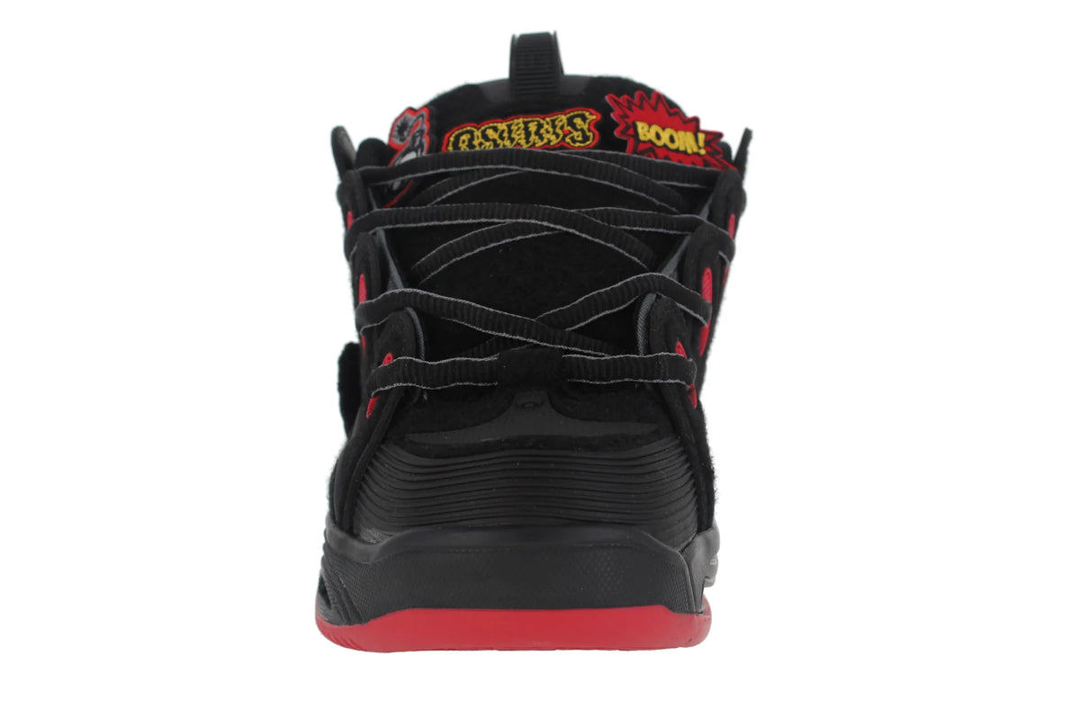 OSIRIS SHOES D3 2001 BLACK RED VELCRO TRAINERS