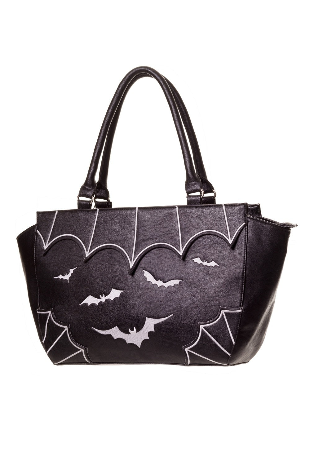 LOST QUEEN BLACK WHITE BATS HANDBAG BBN797