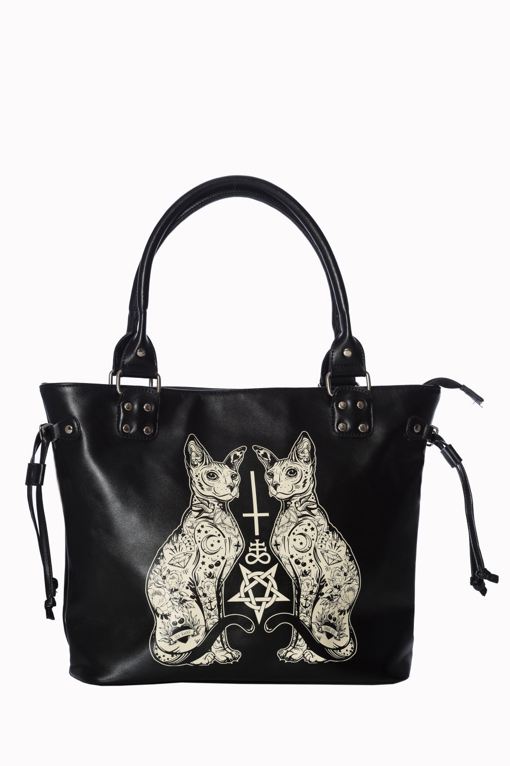 BANNED ESOTERIC CAT BLACK HANDBAG BG7246