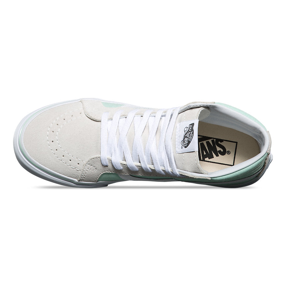 VANS SK8-HI SLIM BAY GREEN GREY TRUE WHITE LADIES TRAINERS