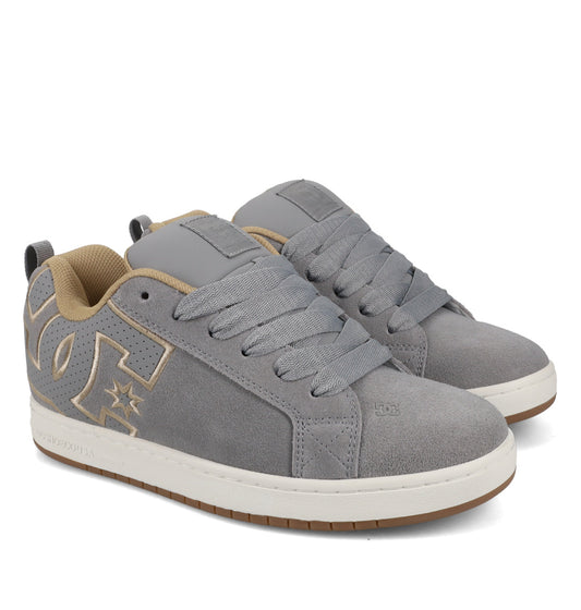 DC SHOES COURT GRAFFIK GREY TAN OFFWHITE TRAINERS