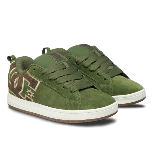 DC SHOES COURT GRAFFIK OLIVE BROWN OFFWHITE TRAINERS