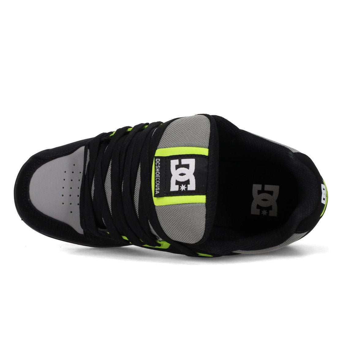 DC SHOES STAG BLACK GREY LIME TRAINERS