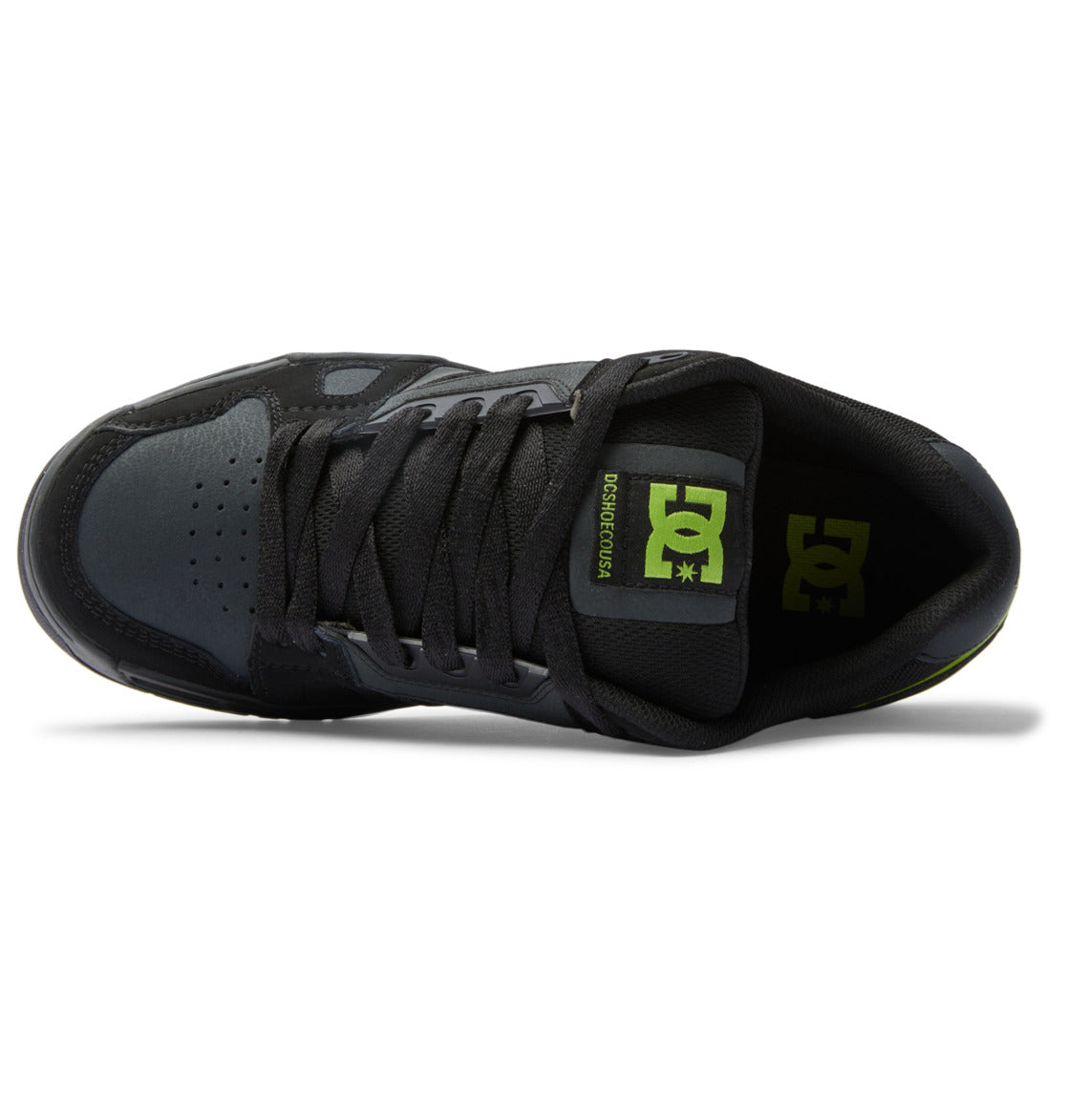 DC SHOES STAG BLACK LIME GREEN TRAINERS