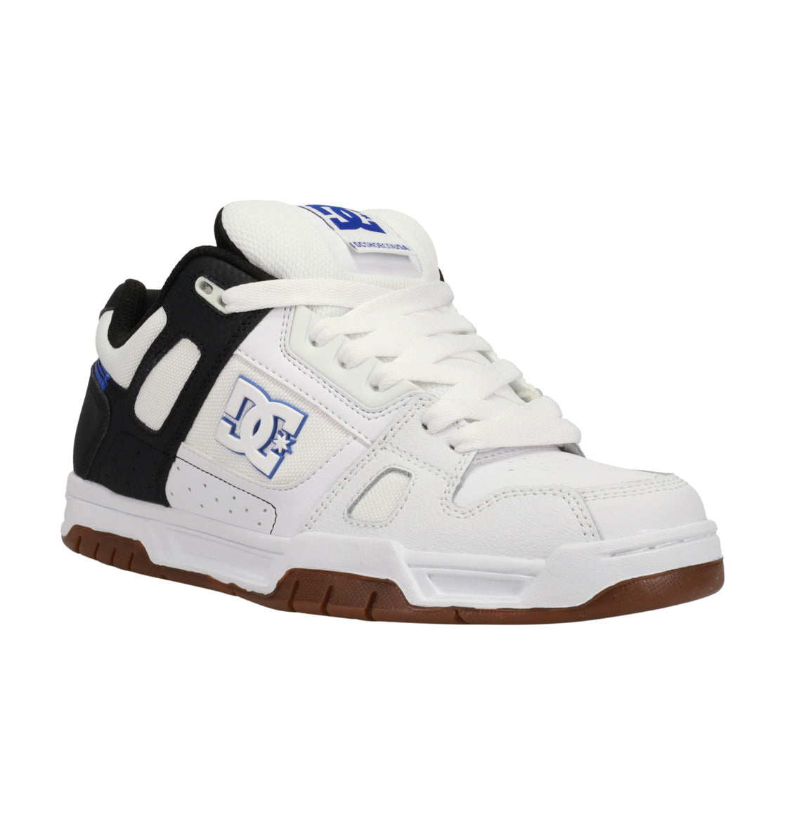 DC SHOES STAG WHITE BLACK BLUE GUM TRAINERS XWKB
