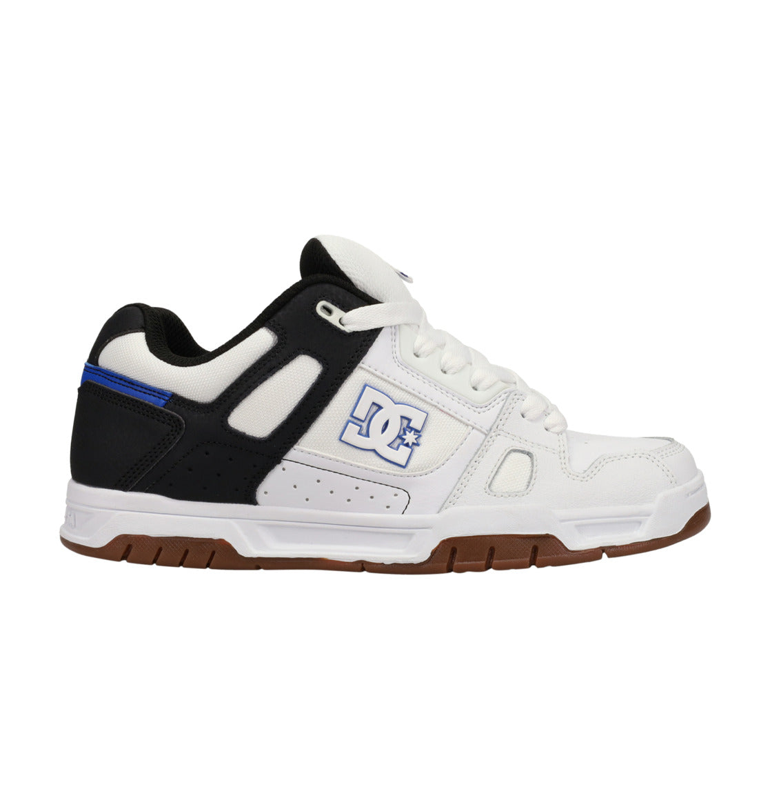 DC SHOES STAG WHITE BLACK BLUE GUM TRAINERS XWKB