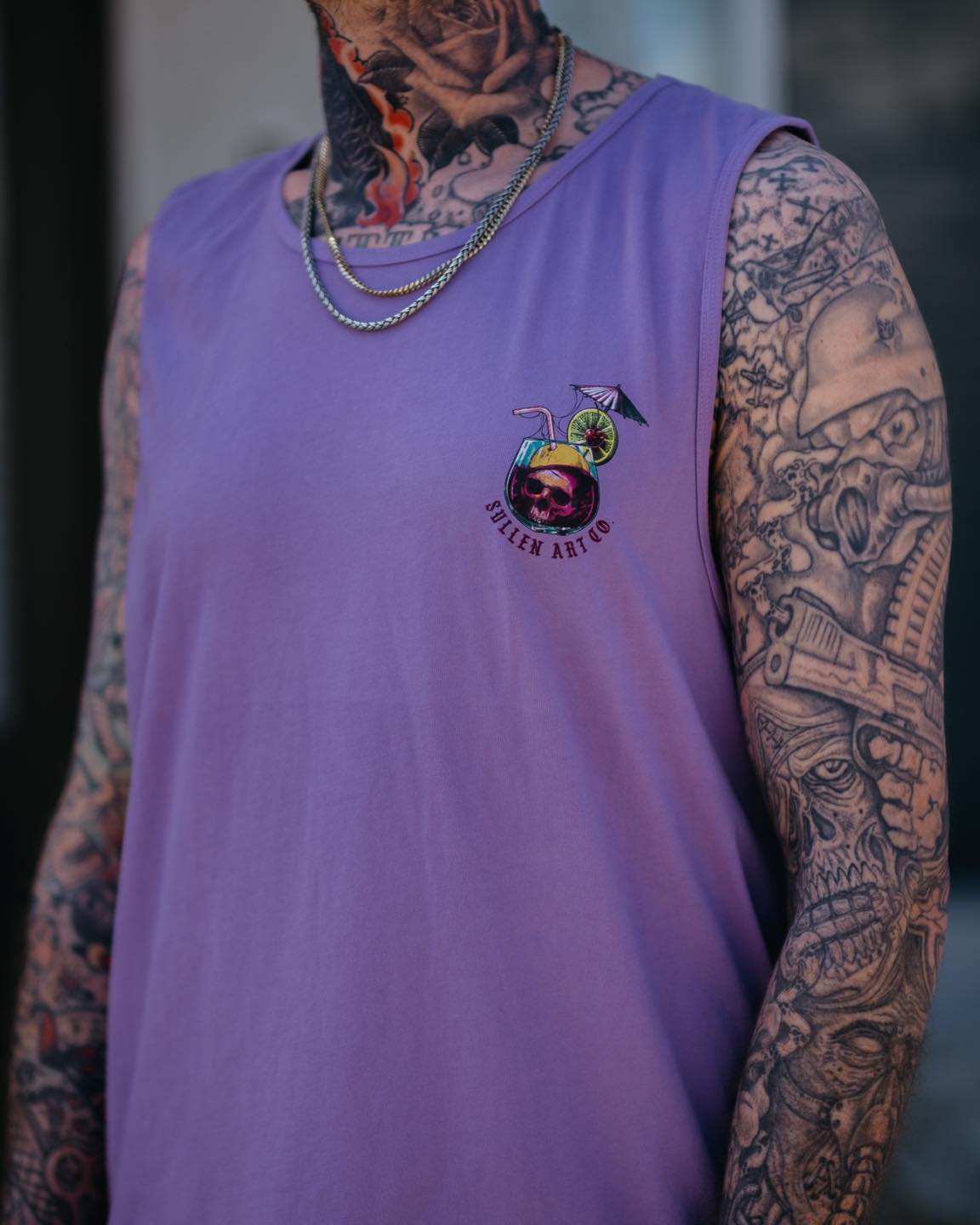 SULLEN CLOTHING DEADLY COCKTAIL ASTOR PURPLE TANK VEST