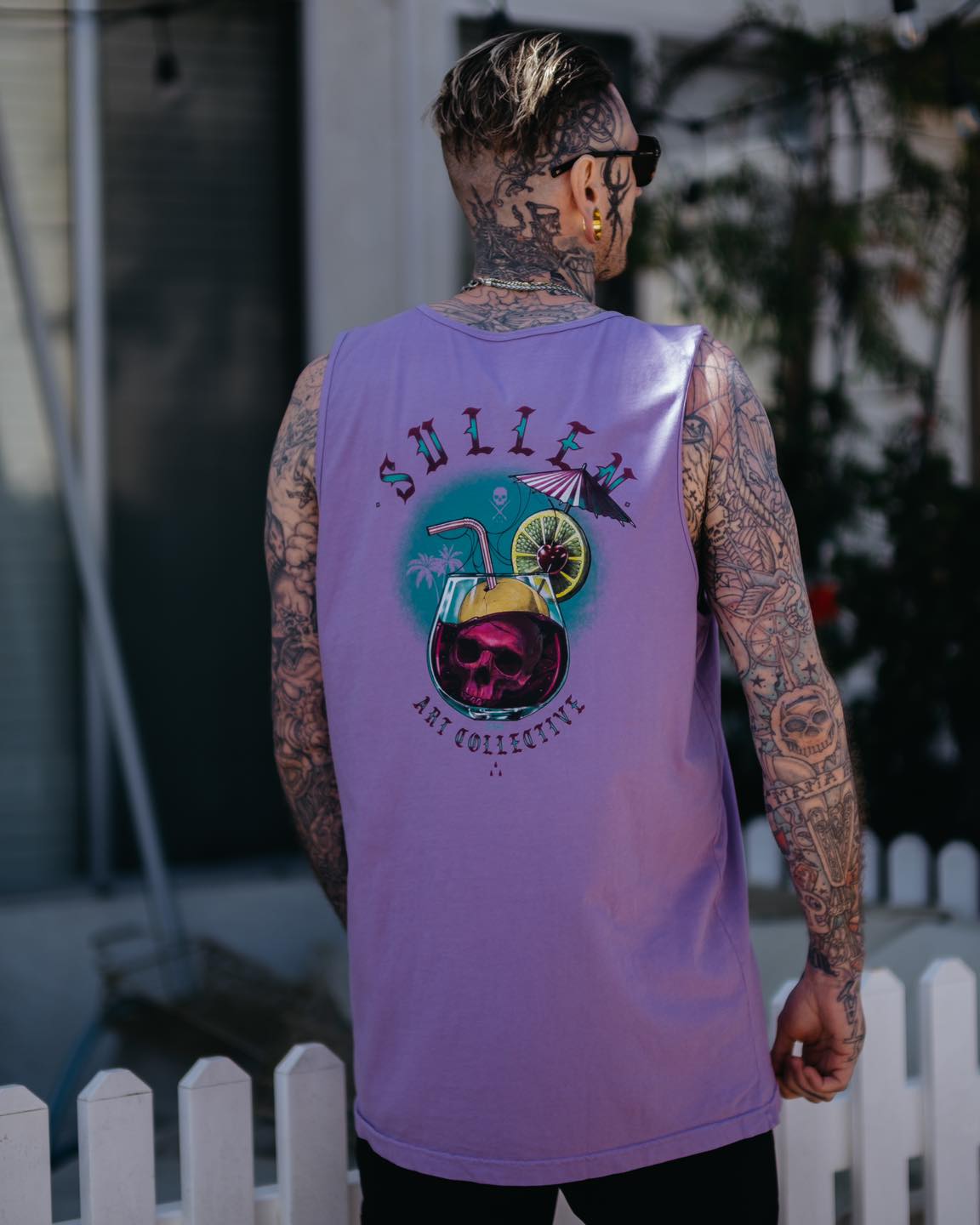 SULLEN CLOTHING DEADLY COCKTAIL ASTOR PURPLE TANK VEST (M)