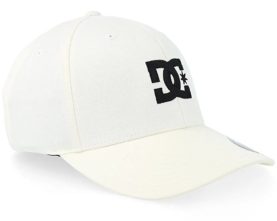 DC SHOES CAP STAR 2 WHITE BLACK FLEXFIT CAP HAT