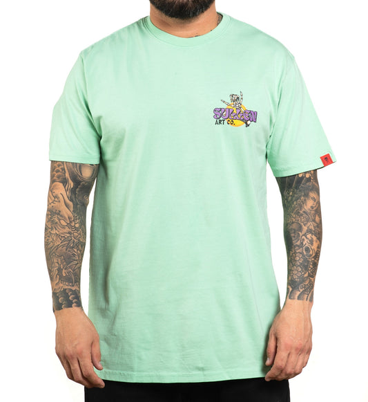 SULLEN CLOTHING SKULL ISLAND NEPTUNE GREEN PREMIUM T-SHIRT (2XL)