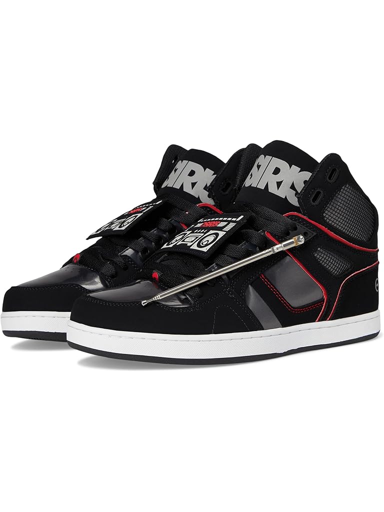 OSIRIS SHOES NYC 83 CLK BLACK RED BOOMBOX TRAINERS