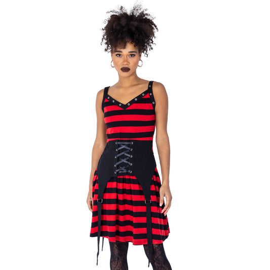 POIZEN VESPERA DRESS BLACK RED