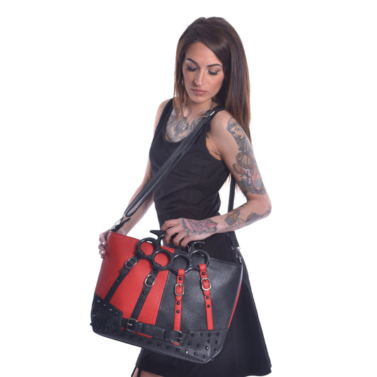 POIZEN INDUSTRIES HARLEY BLACK RED HANDBAG