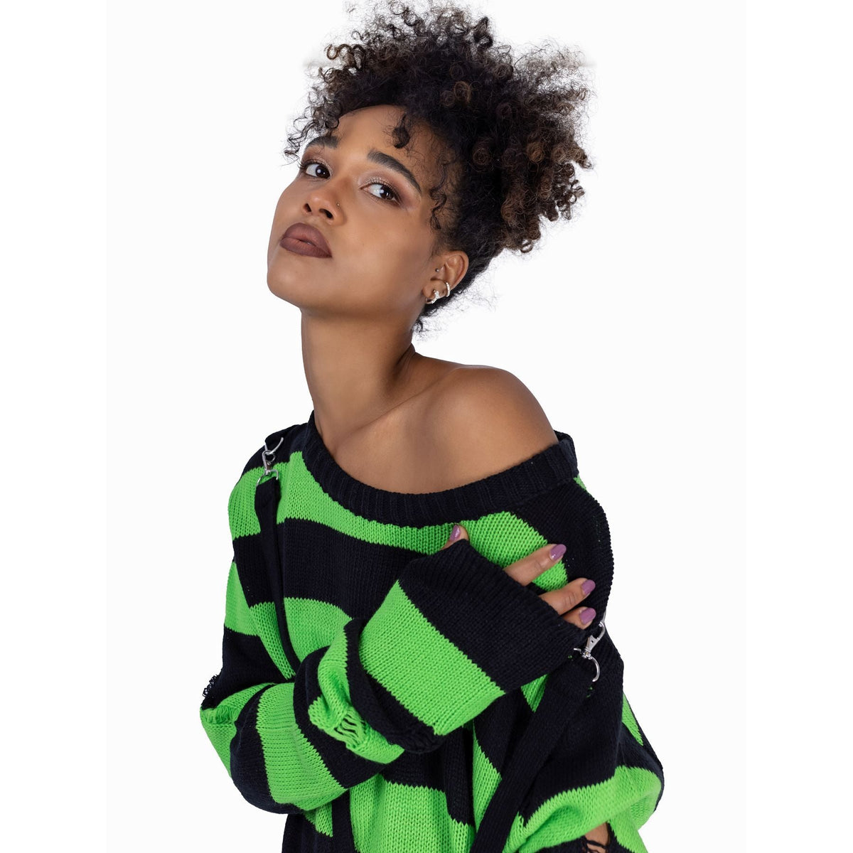 POIZEN HEARTLESS ORIANNA JUMPER BLACK GREEN
