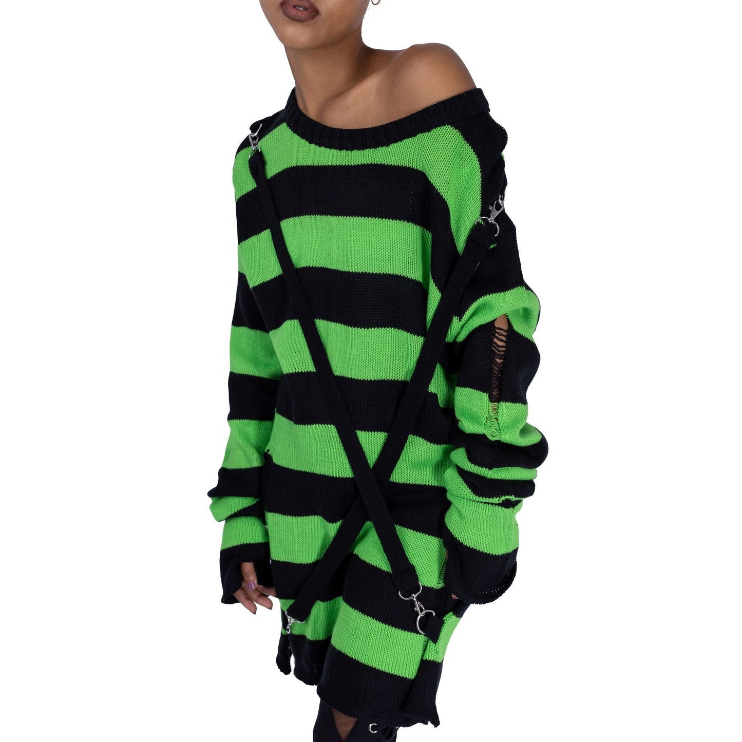 POIZEN HEARTLESS ORIANNA JUMPER BLACK GREEN