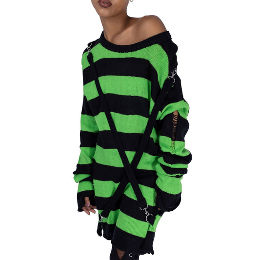 POIZEN HEARTLESS ORIANNA JUMPER BLACK GREEN