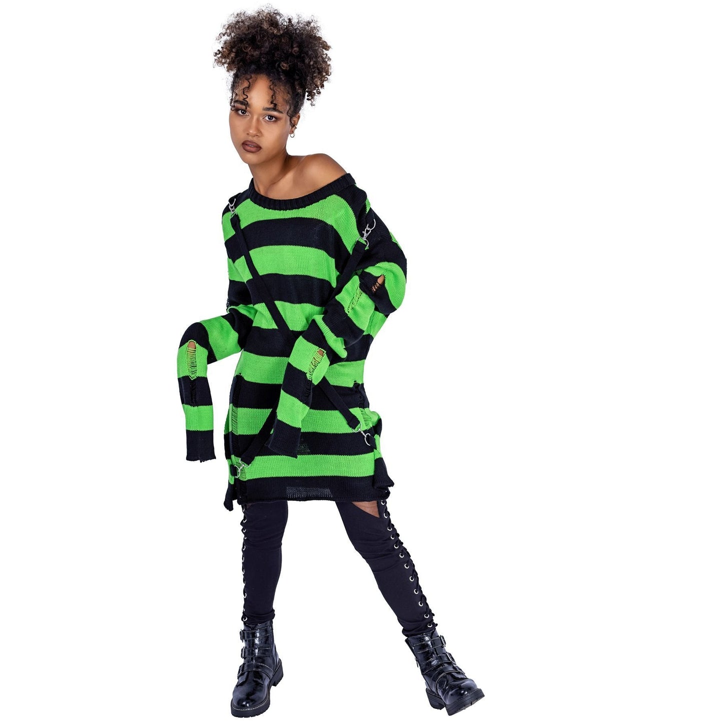 POIZEN HEARTLESS ORIANNA JUMPER BLACK GREEN