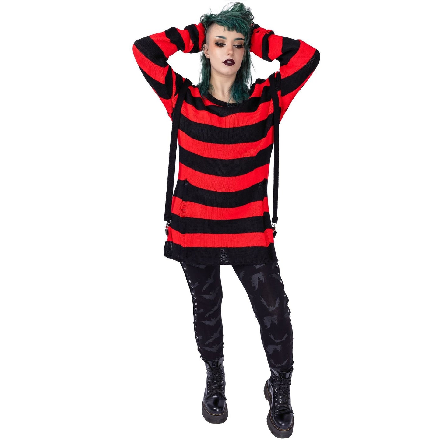 POIZEN HEARTLESS ORIANNA JUMPER BLACK RED