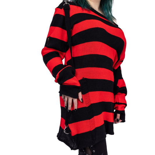 POIZEN HEARTLESS ORIANNA JUMPER BLACK RED