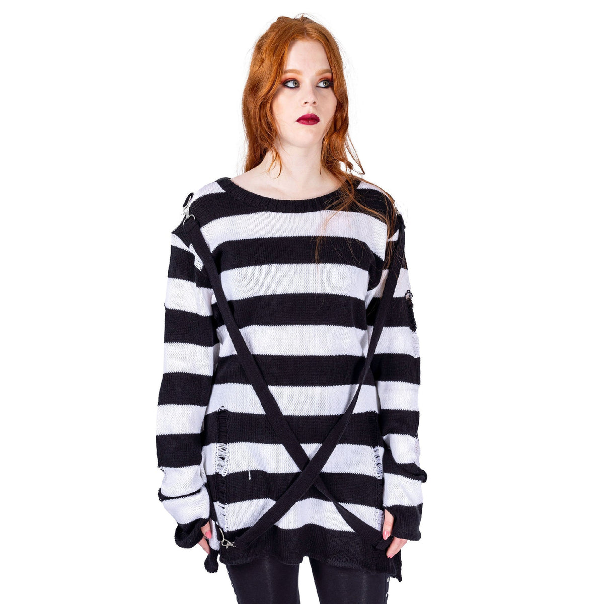 POIZEN HEARTLESS ORIANNA JUMPER BLACK WHITE