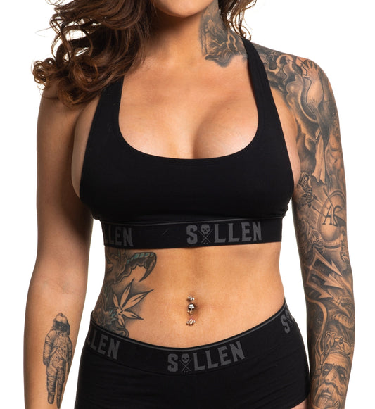 SULLEN CLOTHING BUTTERY BLACK BRALETTE & SHORTS