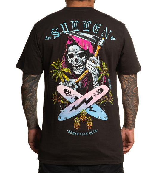 SULLEN CLOTHING SURF OR DIE REAPER VINTAGE BLACK PREMIUM T-SHIRT