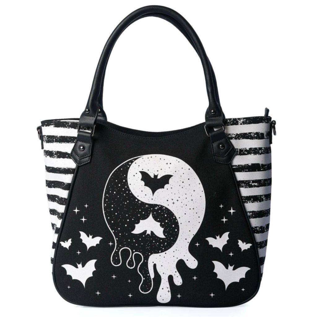 BANNED ALTERNATIVE BLACK YIN YANG MASTER TOTE BAG HANDBAG BG34352