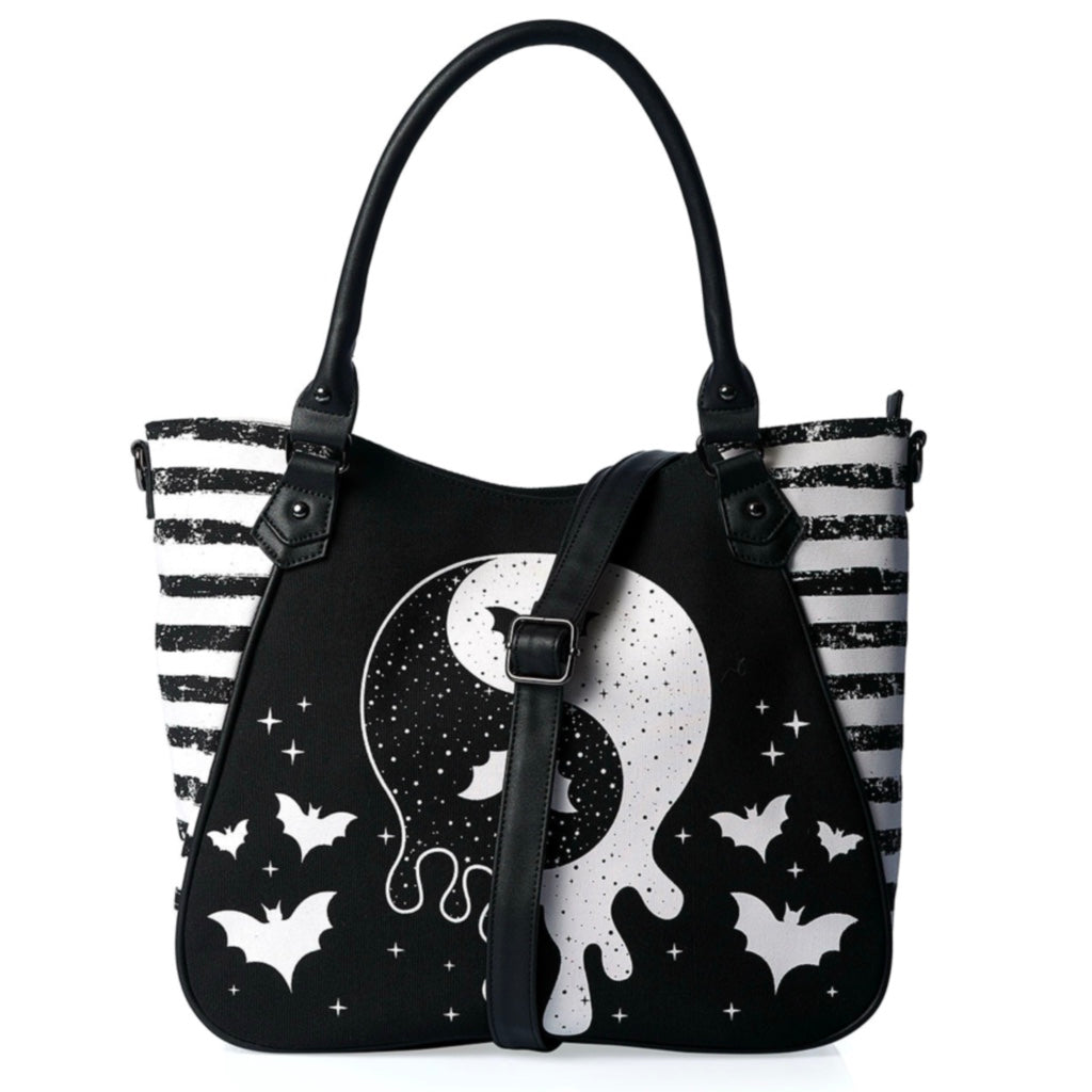 BANNED ALTERNATIVE BLACK YIN YANG MASTER TOTE BAG HANDBAG BG34352