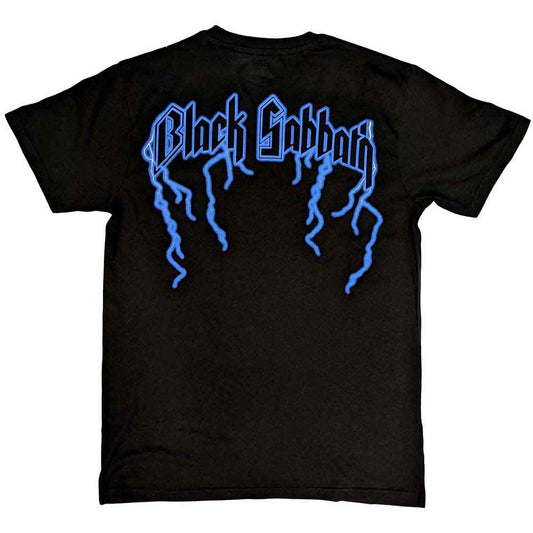 Black Sabbath Unisex T-Shirt: Lightning Henry (Black) (Back Print)