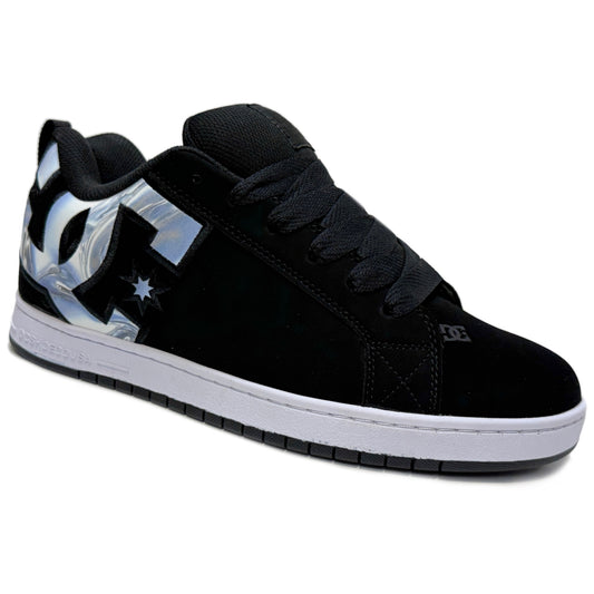 DC SHOES COURT GRAFFIK BLACK BLUE JEWEL TRAINERS