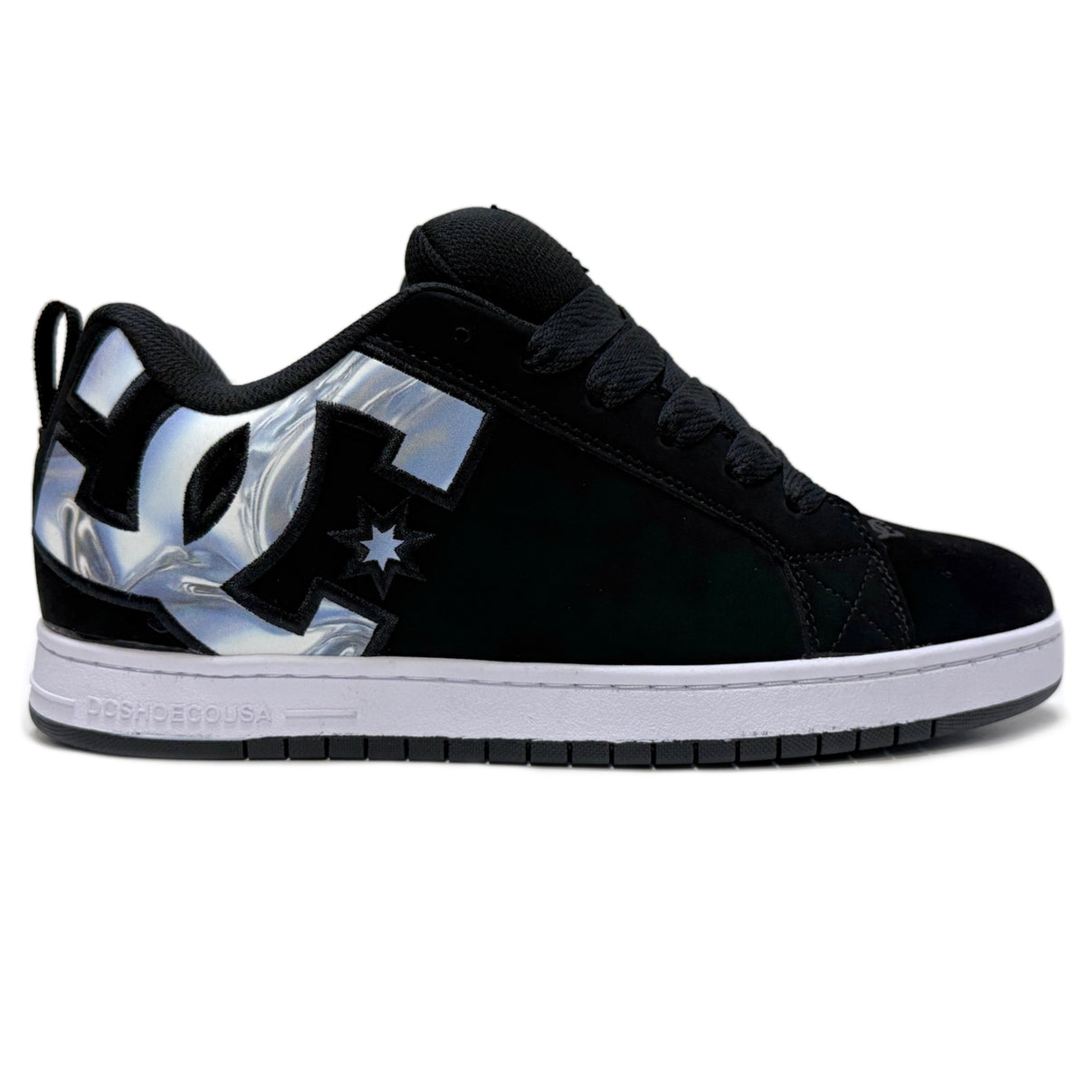 DC SHOES COURT GRAFFIK BLACK BLUE JEWEL TRAINERS