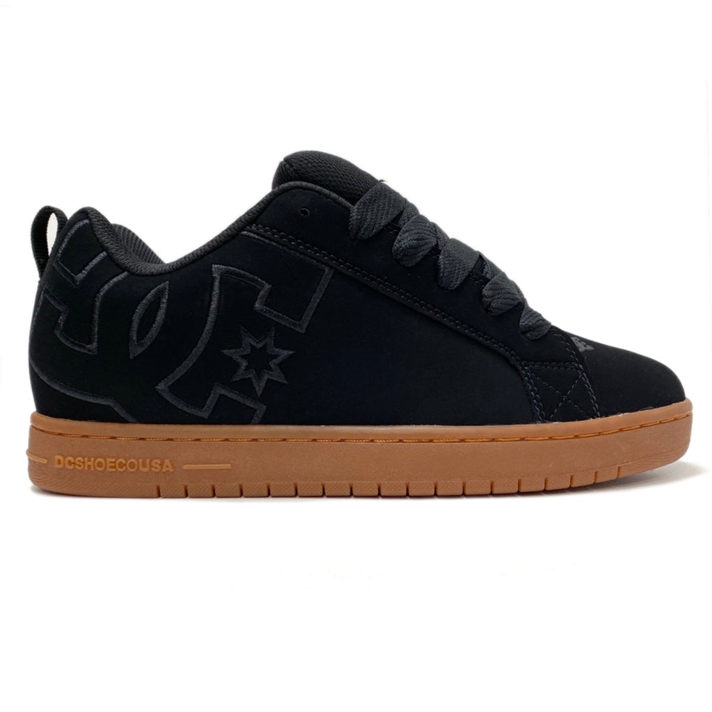 DC SHOES COURT GRAFFIK BLACK GUM TRAINERS