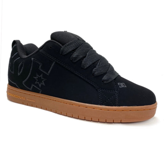DC SHOES COURT GRAFFIK BLACK GUM TRAINERS