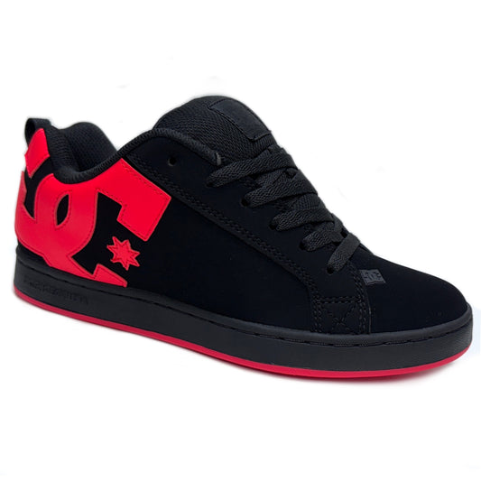 DC SHOES COURT GRAFFIK BLACK HOT PINK LADIES TRAINERS