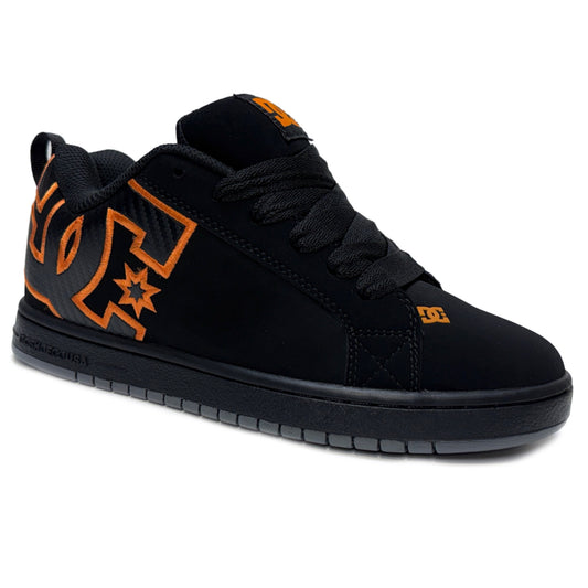 DC SHOES COURT GRAFFIK BLACK ORANGE TRAINERS