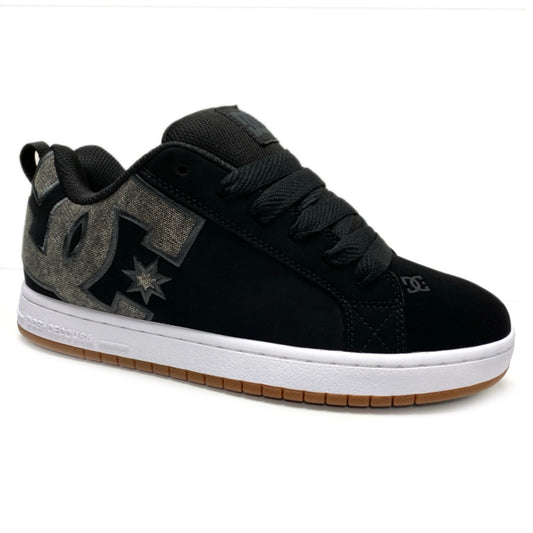 DC SHOES COURT GRAFFIK BLACK WASH TRAINERS