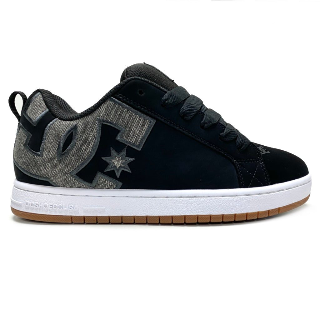 DC SHOES COURT GRAFFIK BLACK WASH TRAINERS