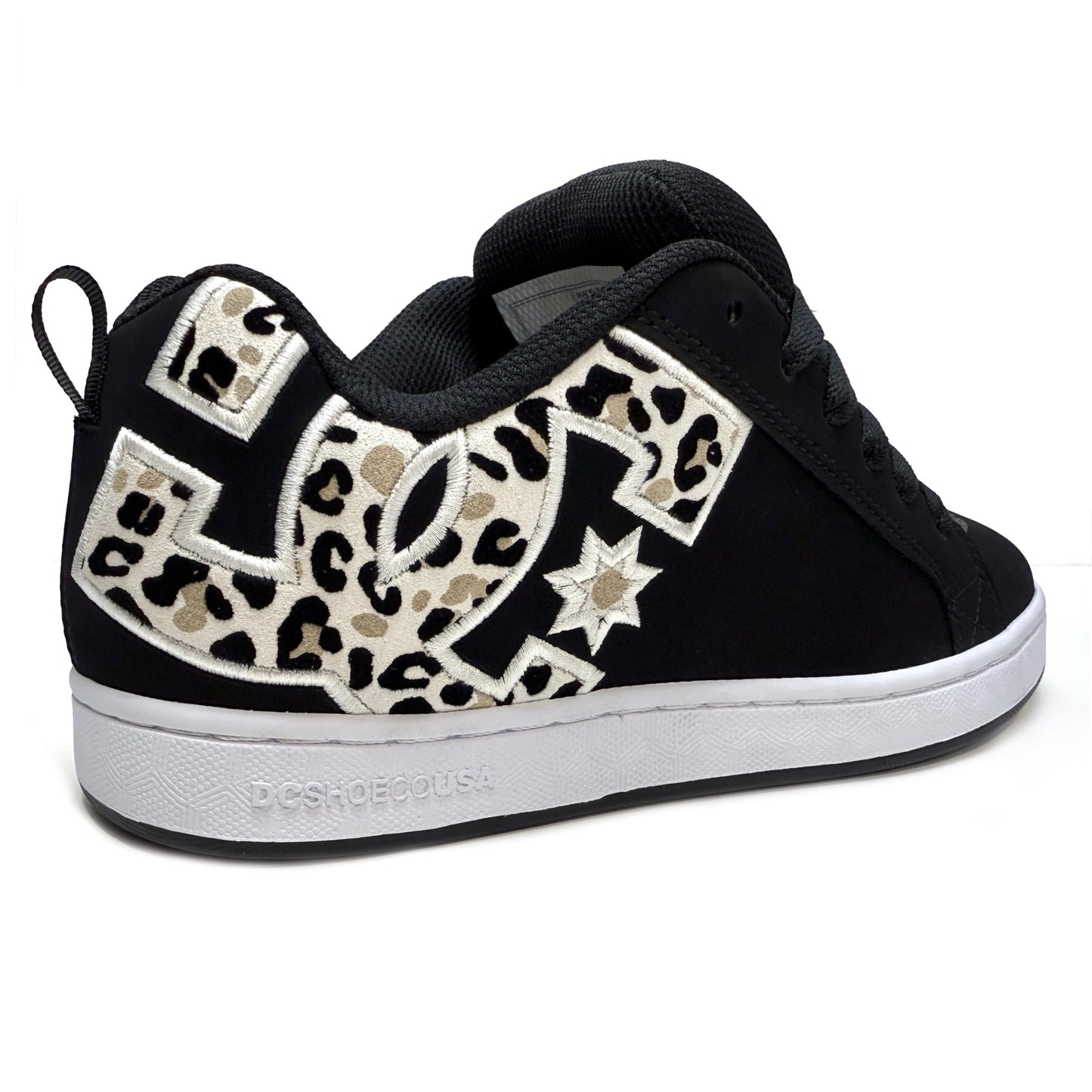 DC SHOES COURT GRAFFIK BLACK WHITE LEOPARD PRINT LADIES TRAINERS