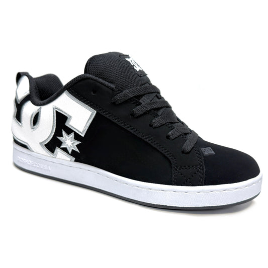 DC SHOES COURT GRAFFIK BLACK WHITE STENCIL LADIES TRAINERS