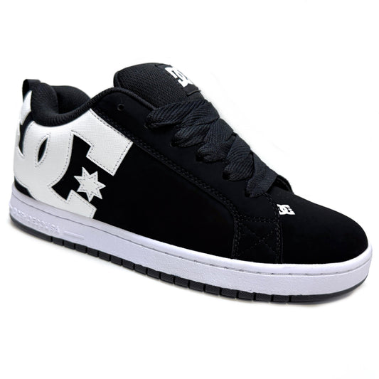 DC SHOES COURT GRAFFIK BLACK & WHITE TRAINERS