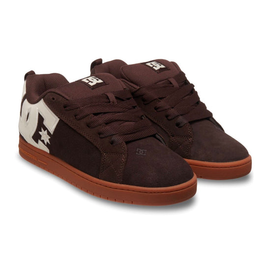 DC SHOES COURT GRAFFIK BROWN GUM TRAINERS