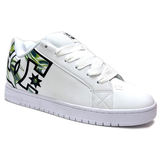 DC SHOES COURT GRAFFIK LIQUID FUEGO WHITE TRAINERS
