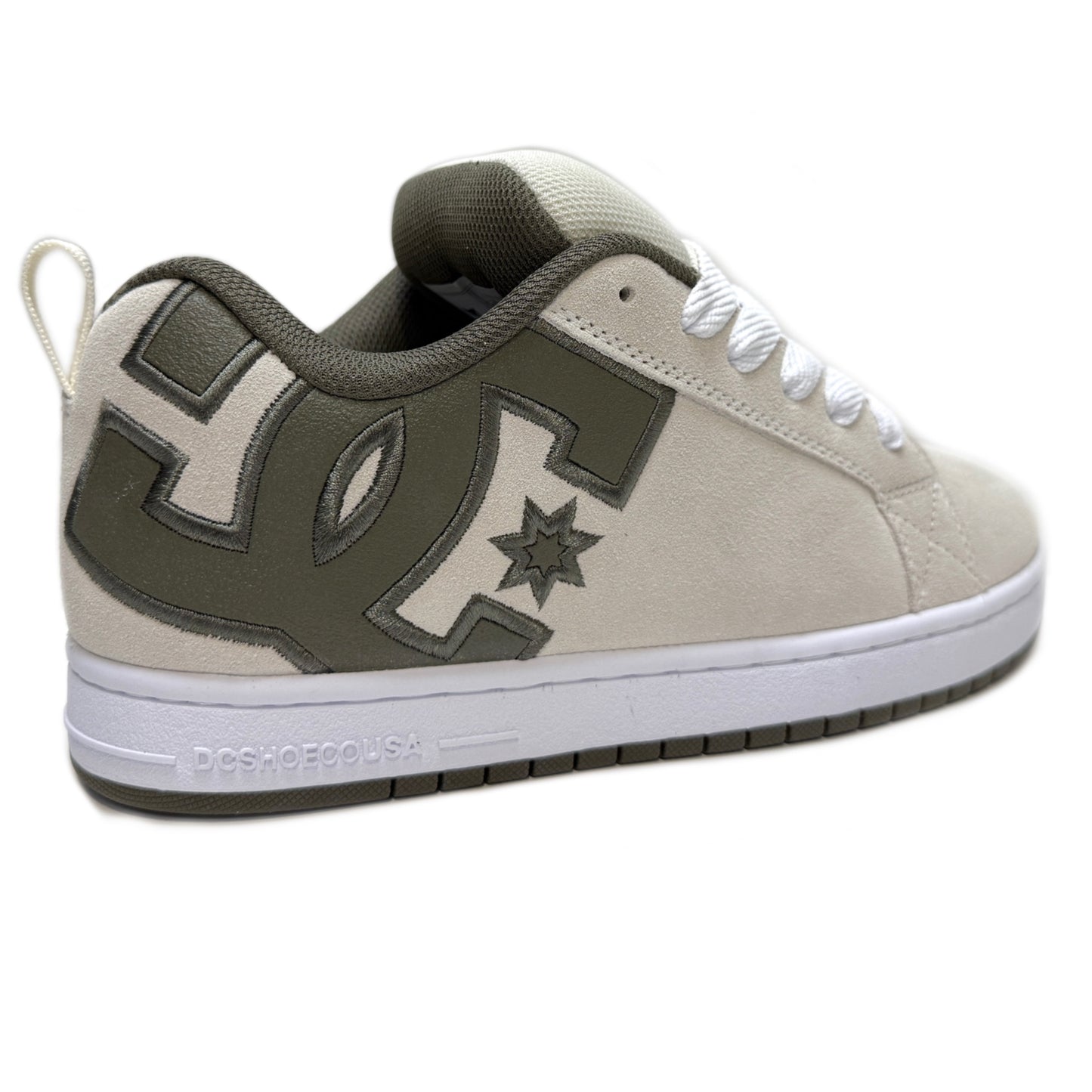 DC SHOES COURT GRAFFIK OFF WHITE OLIVE CITRUS TRAINERS