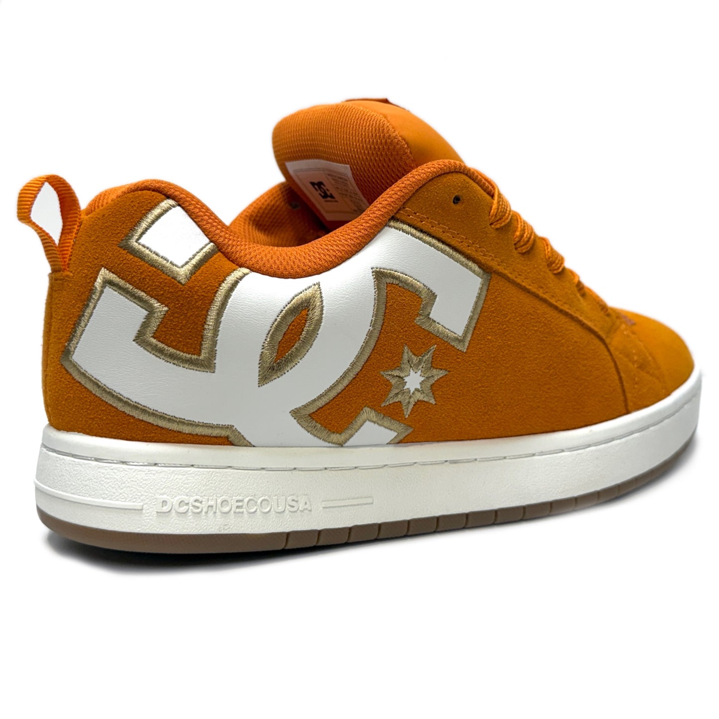 DC SHOES COURT GRAFFIK ORANGE OFF WHITE TRAINERS