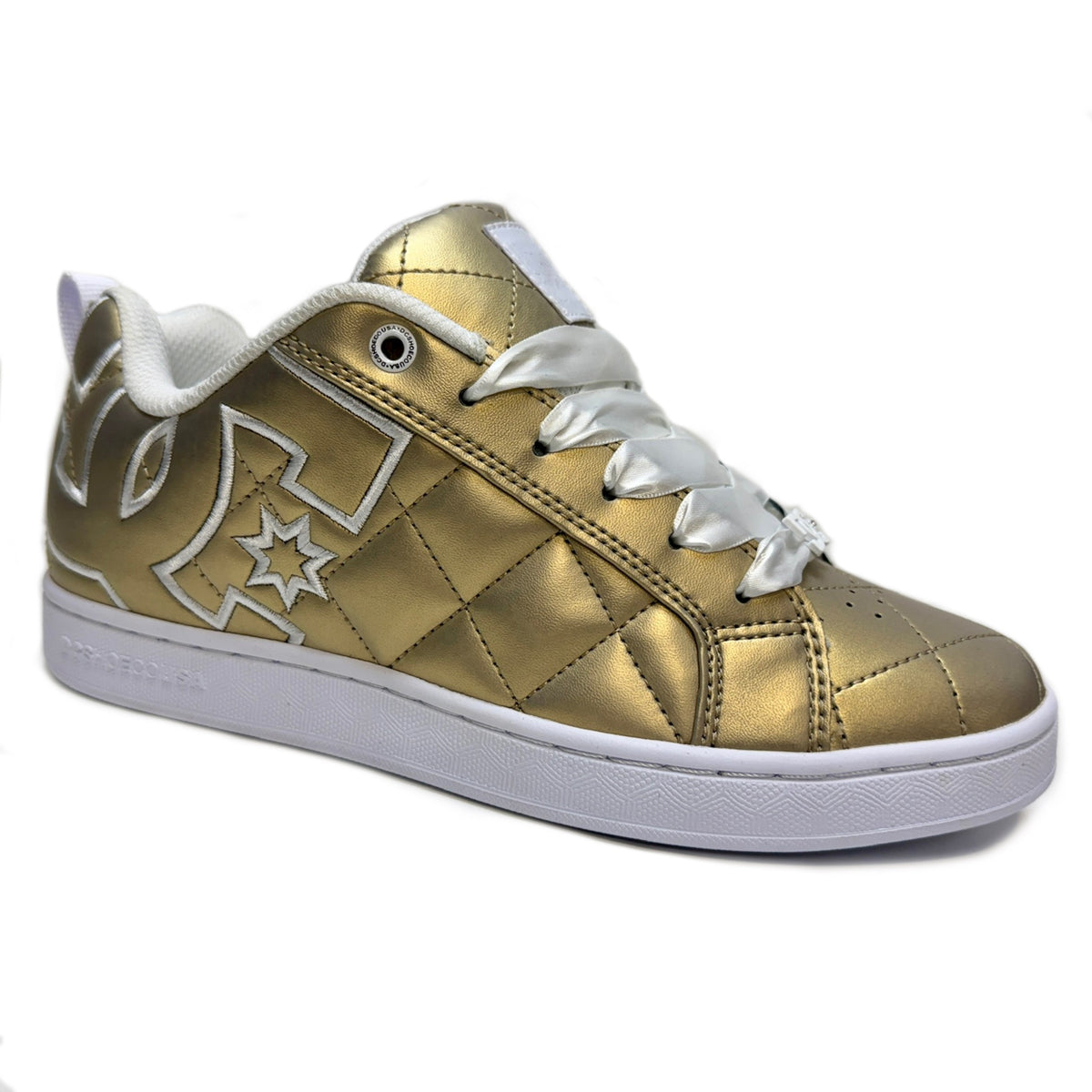 DC SHOES COURT GRAFFIK SE LIGHT GOLD & WHITE LADIES TRAINERS