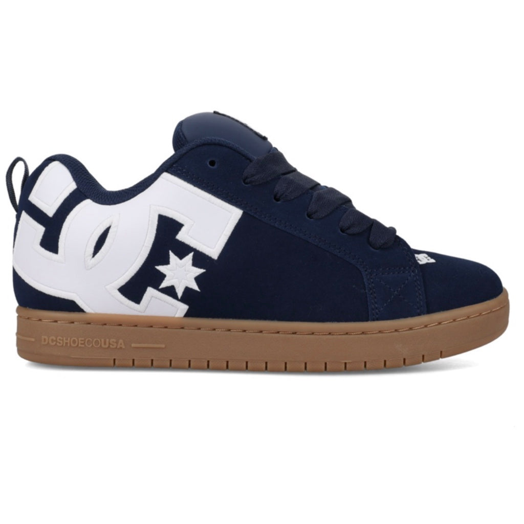 DC SHOES COURT GRAFFIK SE NAVY WHITE GUM TRAINERS