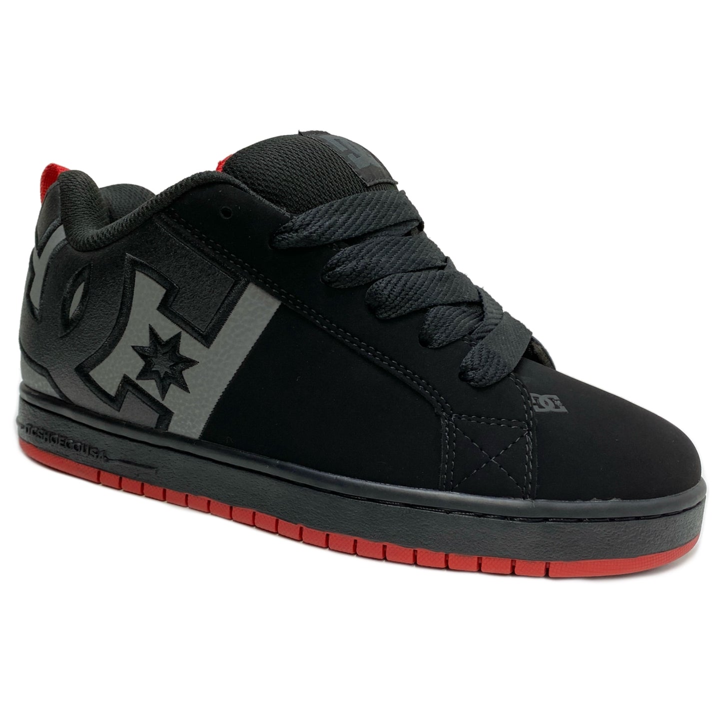 DC SHOES COURT GRAFFIK SQ BLACK GREY RED TRAINERS