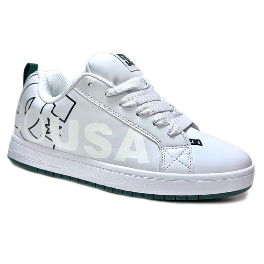 DC SHOES COURT GRAFFIK WHITE GREEN TRAINERS