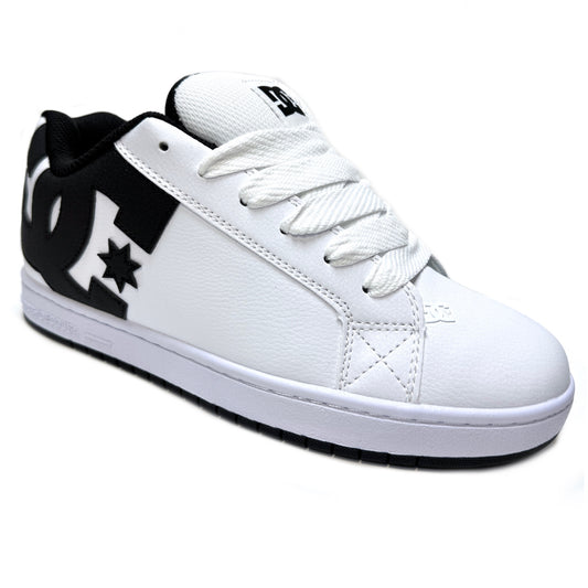 DC SHOES COURT GRAFFIK WHITE & BLACK TRAINERS
