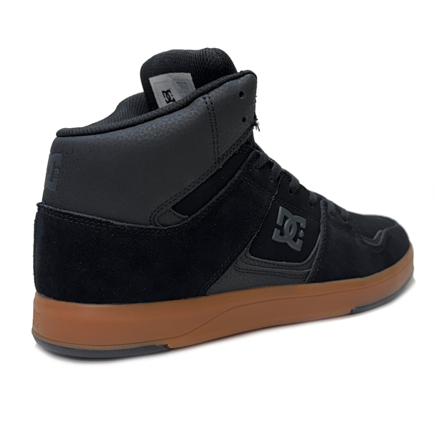 DC SHOES CURE HI TOP BLACK GUM TRAINERS